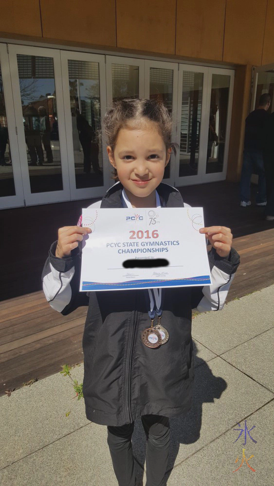 9yo after PCYC states gymnastics competition 9yo after PCYC states gymnastics competition