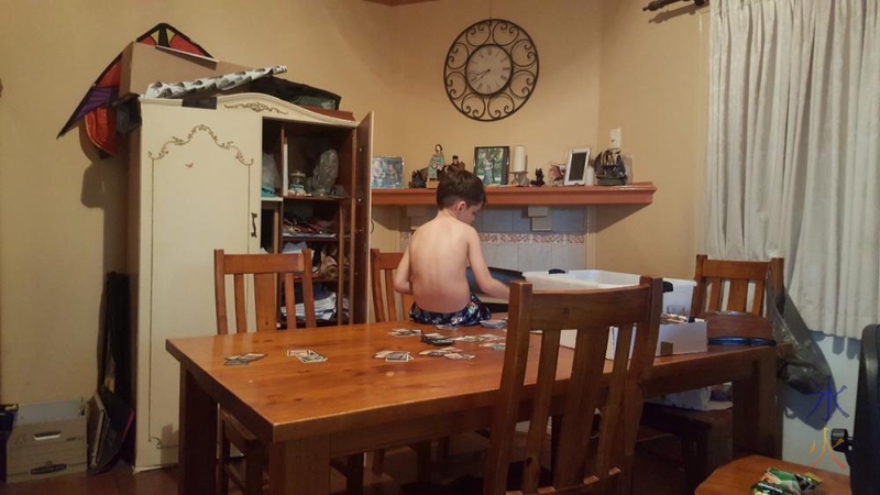 7yo building a Magic; The Gathering deck