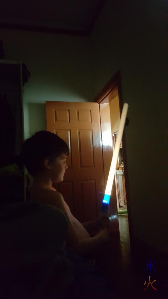 8yo with homemade lightsabre