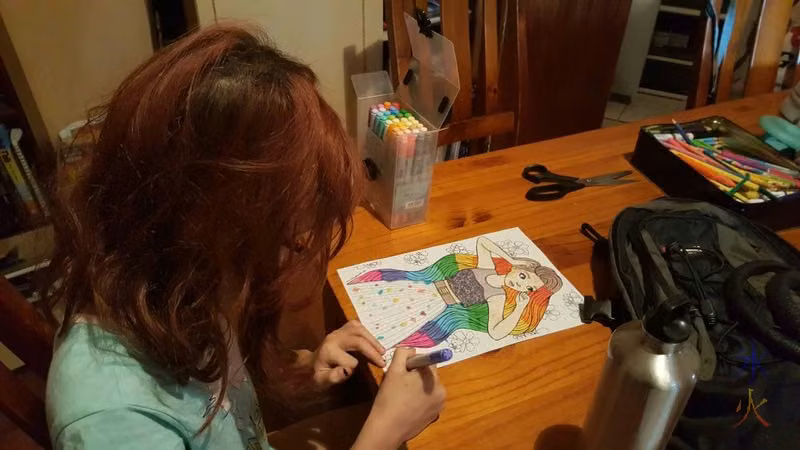 10yo practising with Copic markers