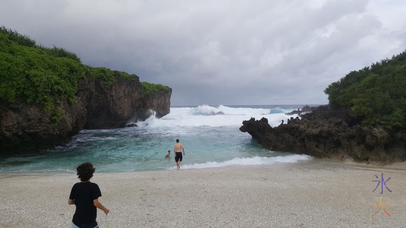 Choppy waters at Lily Beach, Christmas Island