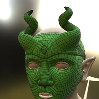 Face and horns retopo