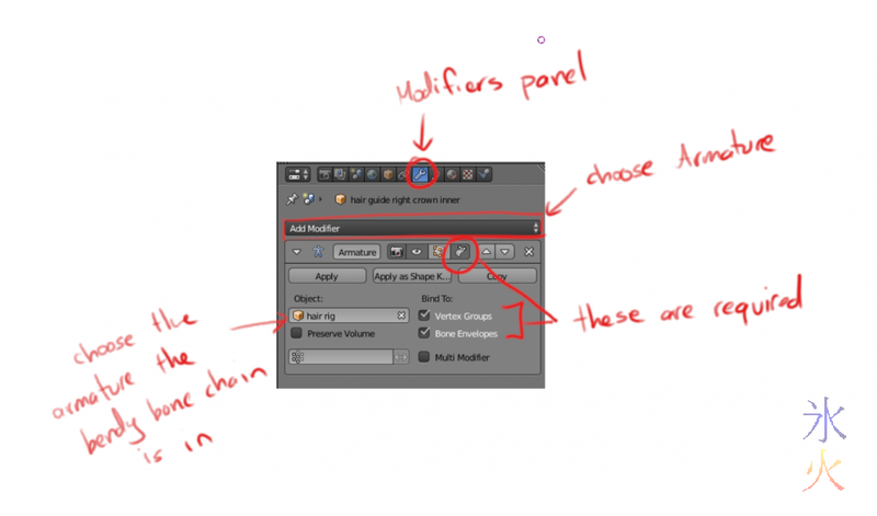 armature settings for curves