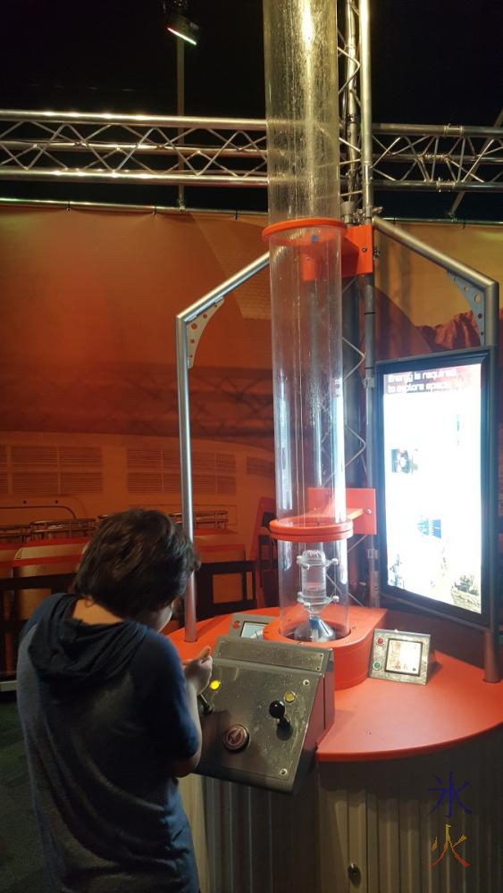 9yo working out bottle rocket mix, Planet Pioneers exhibition, SciTech, Perth, Western Australia