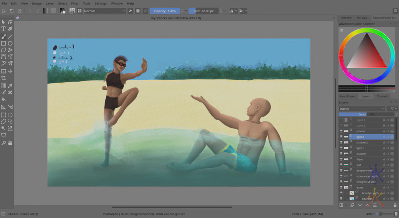 working on painting in Krita working on painting in Krita