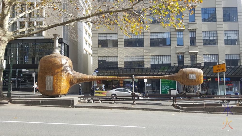 steampunk helicopter street sculpture