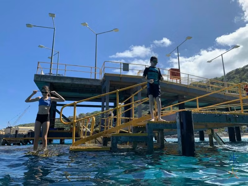 Swimming off Christmas Island jetty extension