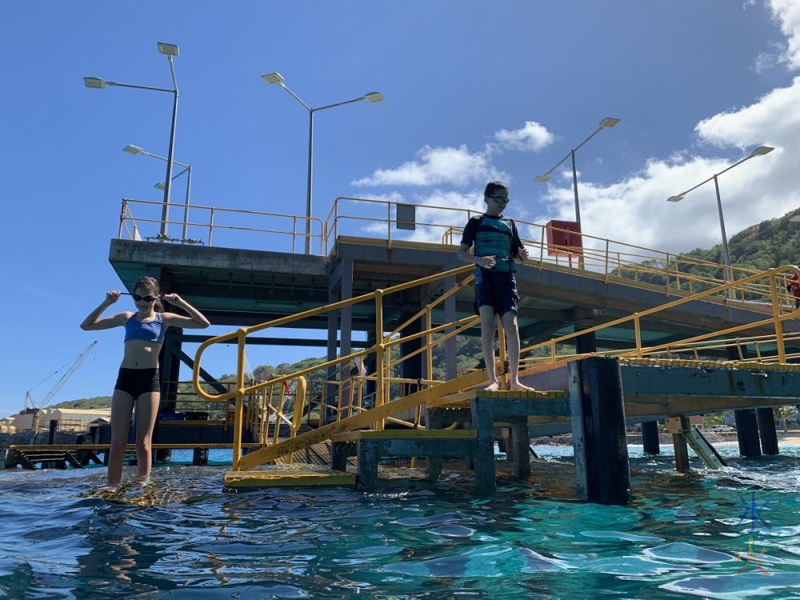 Swimming off Christmas Island jetty extension