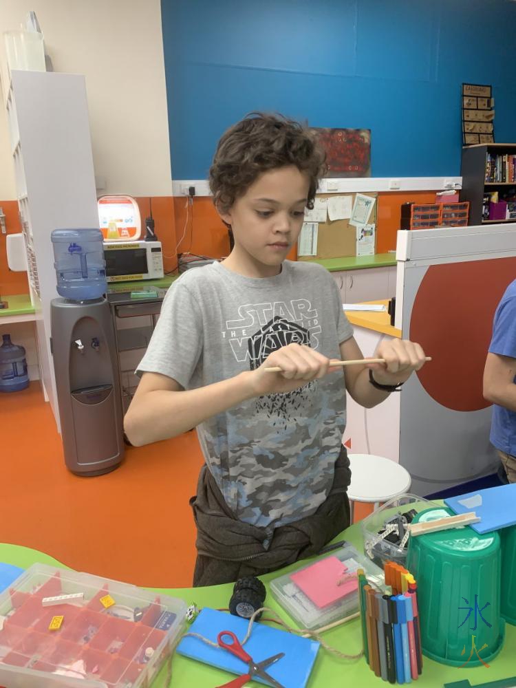 14yo helping build Rube Goldberg machine