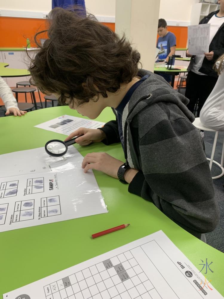 14yo examining fingerprints