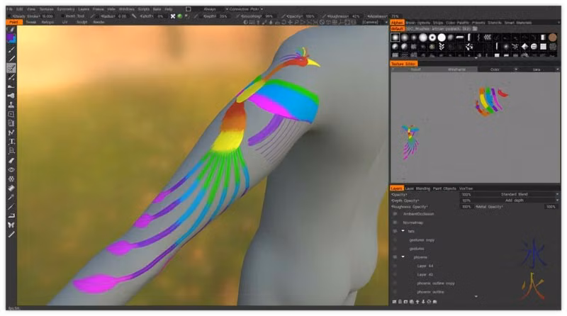 phoenix tattoo tail feathers