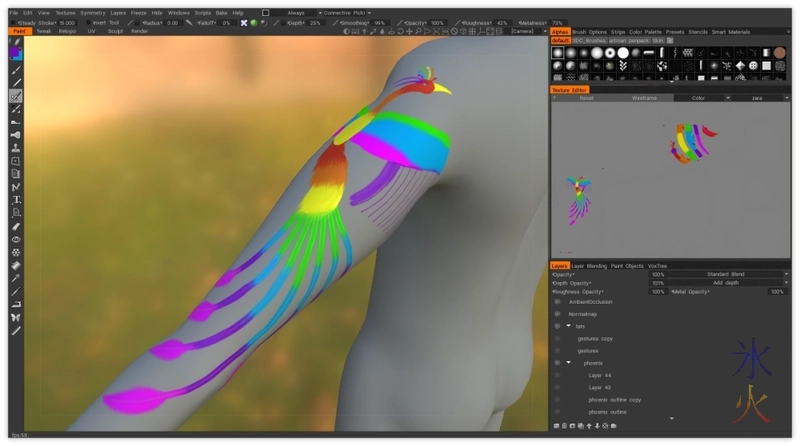 phoenix tattoo tail feathers