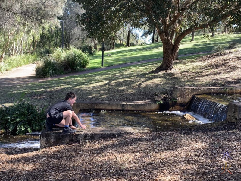 artificial waterfalls at Piney Lakes Reserve, Bateman, Western Australia