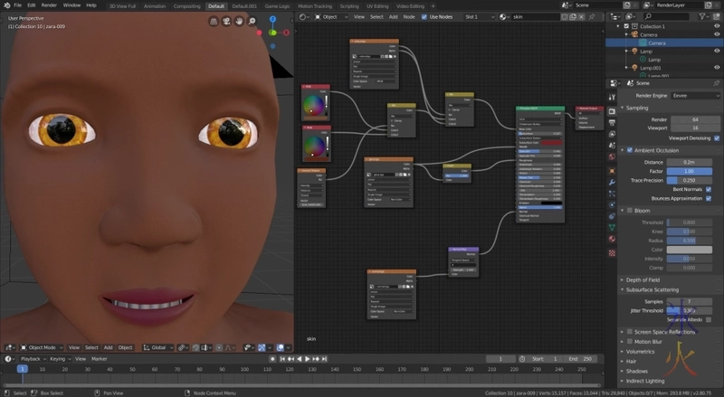 Zara's procedural skin texture