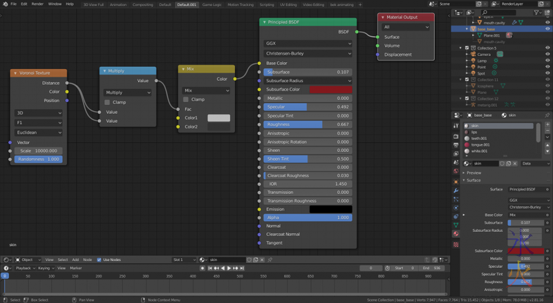 Blender super basic skin material