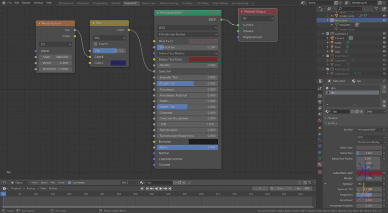 Blender super basic lip material Blender super basic lip material