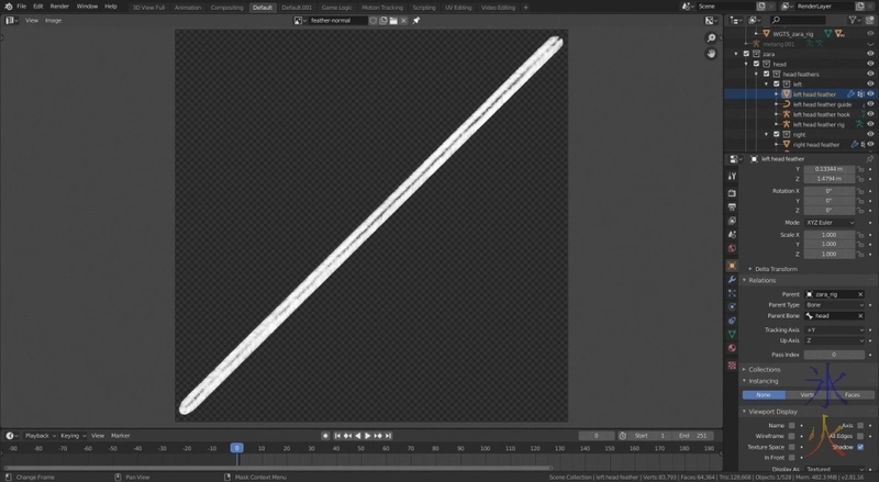 feather UV alpha map