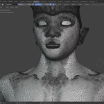 red sculpt mesh  wireframe