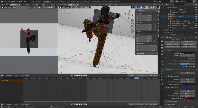 blender cloth sim trials going slightly better