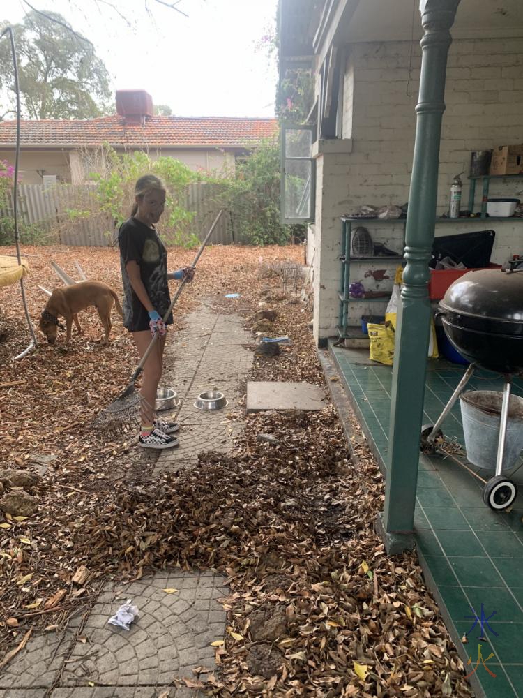 13yo preparing the fairy garden