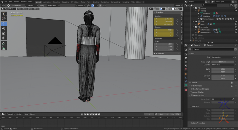 Blender 2.8 wireframe on to show mesh densities