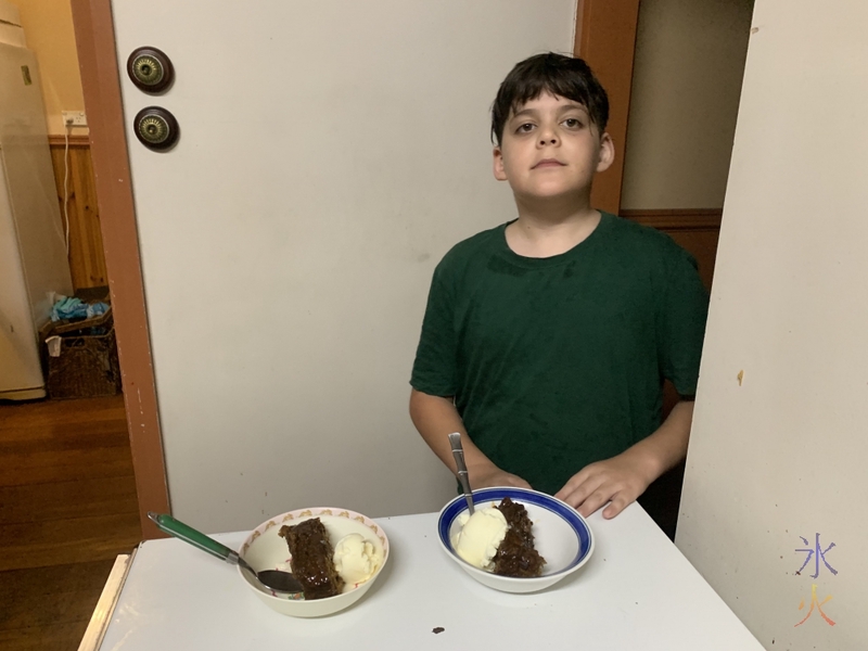 11yo with dessert he made