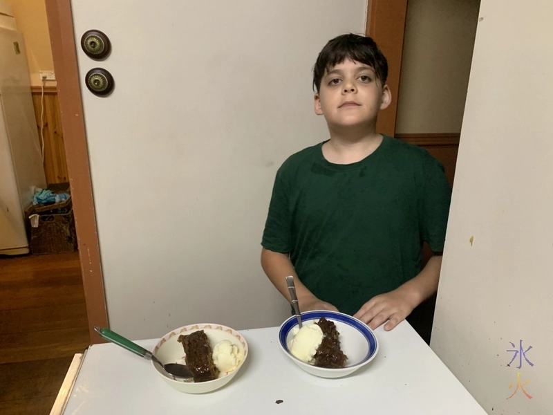 11yo with dessert he made