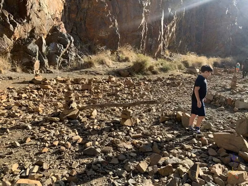 rock balance sculptures in the quarry at Ellis Brook, Western Australia