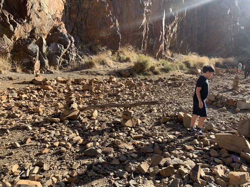 rock balance sculptures in the quarry at Ellis Brook, Western Australia