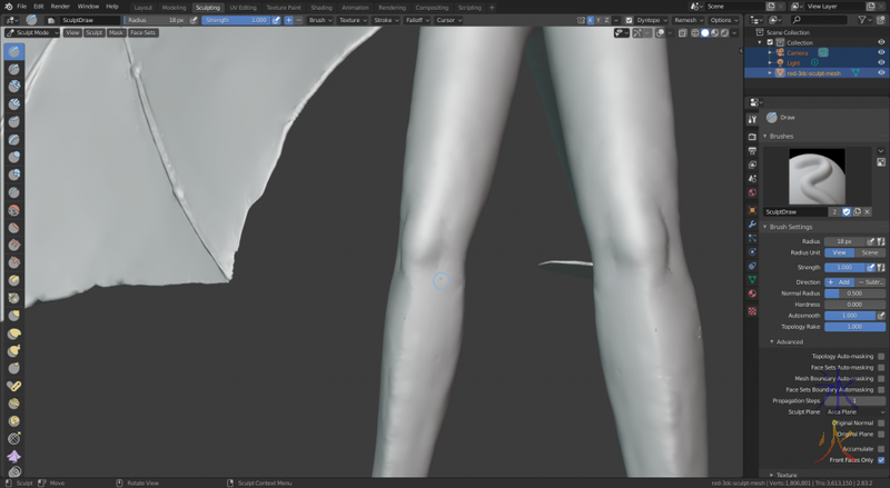 Blender 2.8 sculpting 