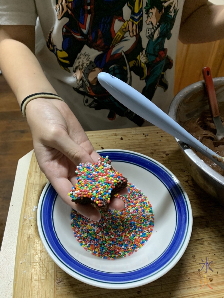 cake shape with sprinkles