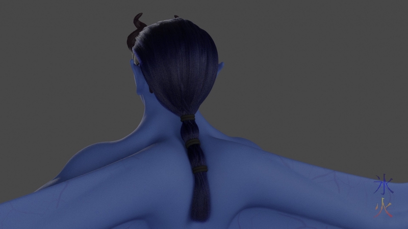 Blender 2.92 particle hair unconvincing ponytail