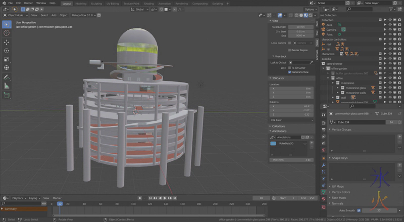 gratuitous look what I've done so far screenie, modelling Acaedia in Blender 2.92 gratuitous look what I've done so far screenie, modelling Acaedia in Blender 2.92