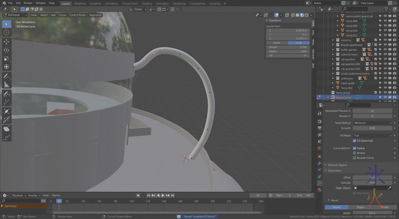 bezier support pillar at the top of Acaedia, Blender 2.92 bezier support pillar at the top of Acaedia, Blender 2.92