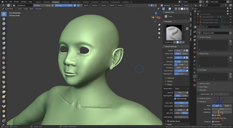 detail sculpting for normal map baking (yet again) in Blender 2.92