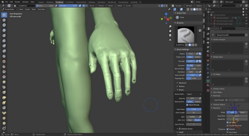 still can't sculpt hands no matter what - Blender 2.92