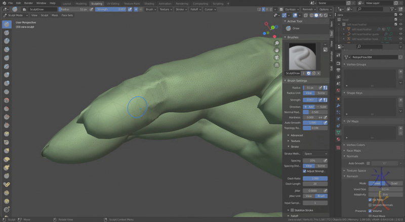closeup of fingers being sculpted in Blender 2.92 closeup of fingers being sculpted in Blender 2.92