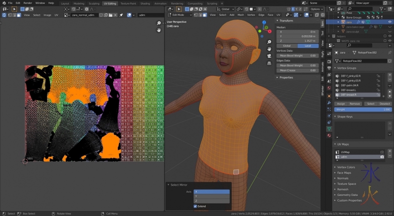 selecting uv islands to group onto a tile in Blender 2.92