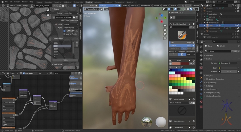 adding colour to scars in bpainter in Blender 2.93