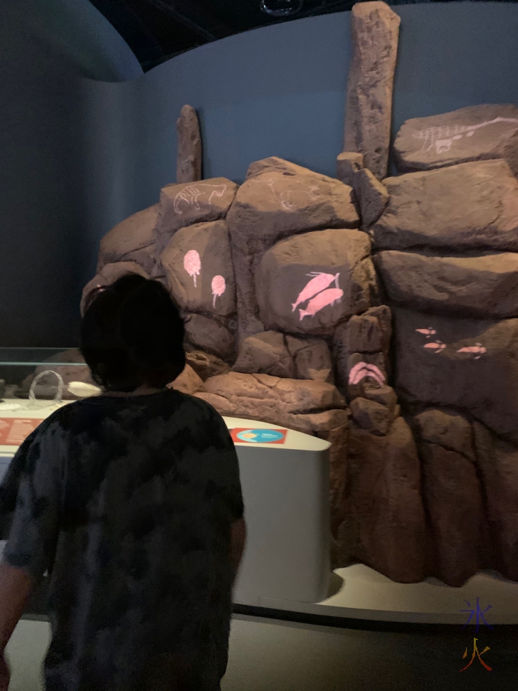 rock painting type display at Boola Bardip Museum, Perth, Western Australia