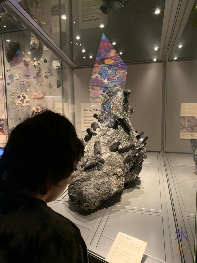 12yo in gemstone room at Boola Bardip Museum, Perth, Western Australia