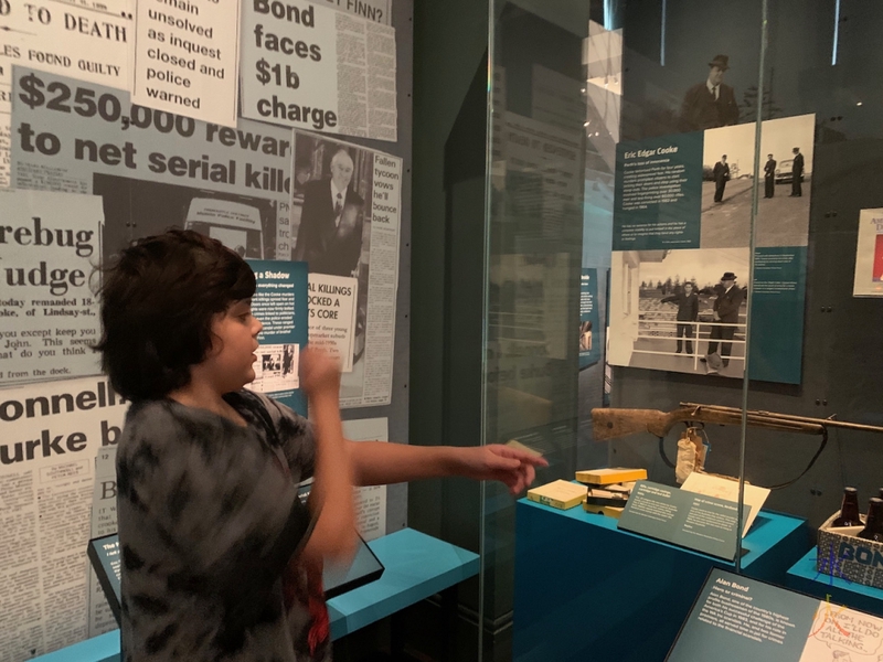 12yo explaining old firearms to me at Boola Bardip Museum, Perth, Western Australia