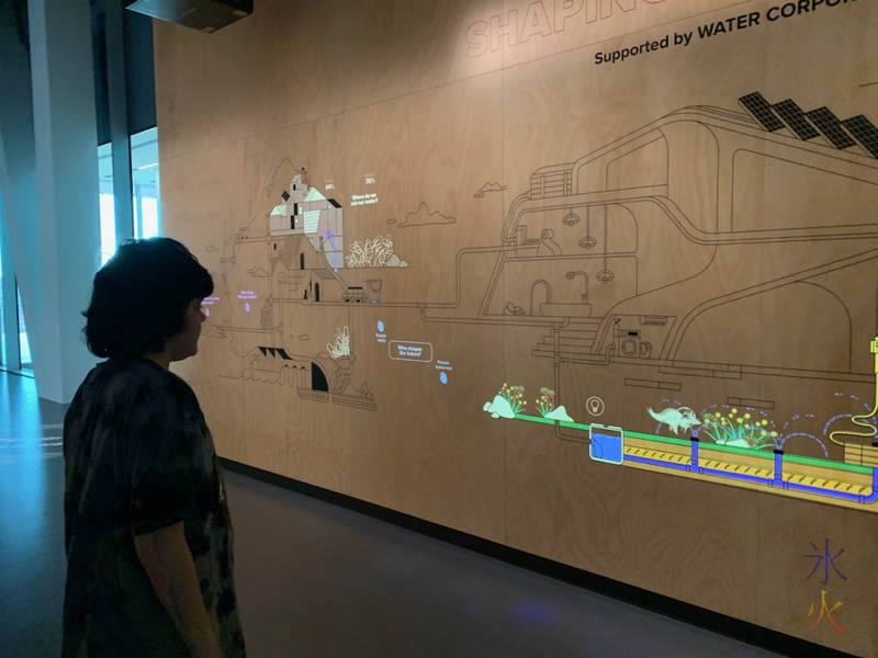 water cycle/usage interactive display at Boola Bardip Museum, Perth, Western Australia