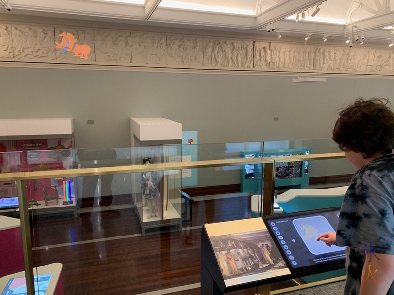 12yo playing with an interactive display at Boola Bardip Museum, Perth, Western Australia