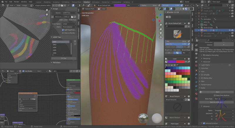 painting feathers in bpainter, Blender 2.93.3 painting feathers in bpainter, Blender 2.93.3