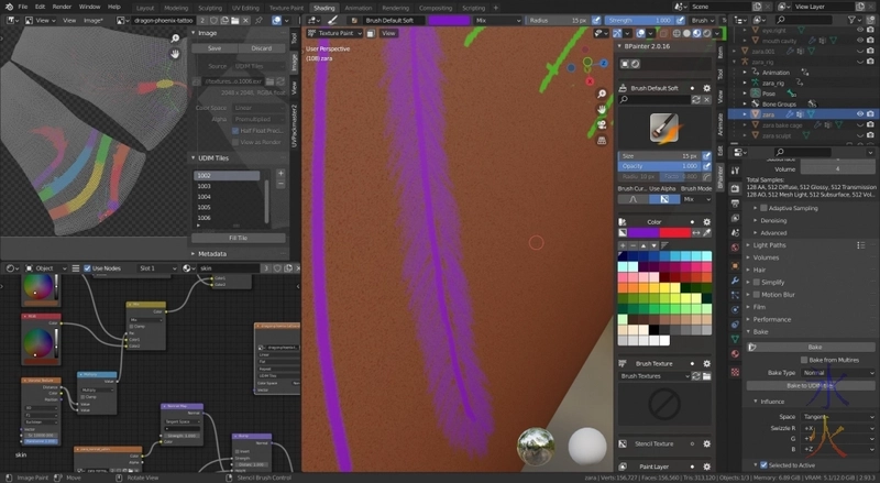 zara-phoenix-tattoo-anime-feathery