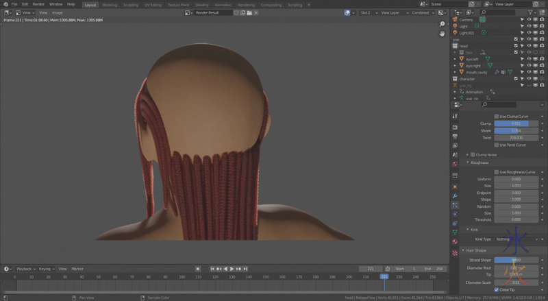 checking dreadlock spacing in Blender 2.93.4 checking dreadlock spacing in Blender 2.93.4