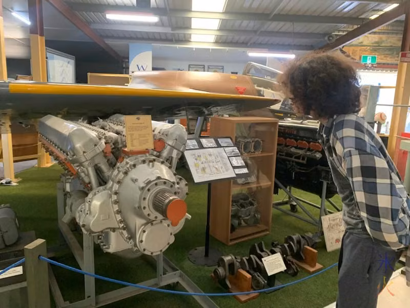 16yo looking at yet another plane engine, Aviation Heritage Museum, Bull Creek, Western Australia