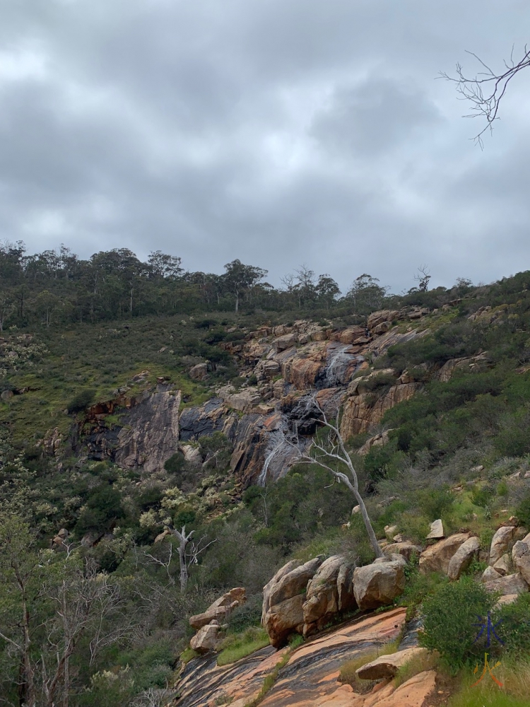 heading up to the top of the waterfall at Ellis Brook, Banyowla Regional Park, Western Australia