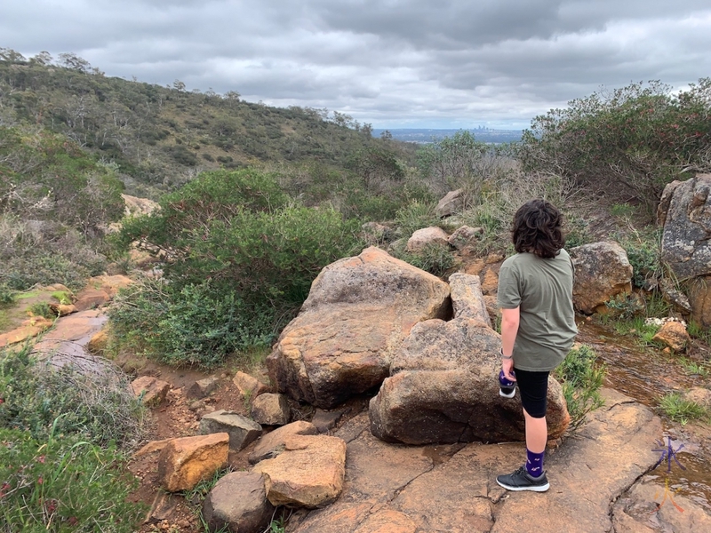 view from top of Ellis Brook waterfall, Banyowla Regional Park, Western Australia